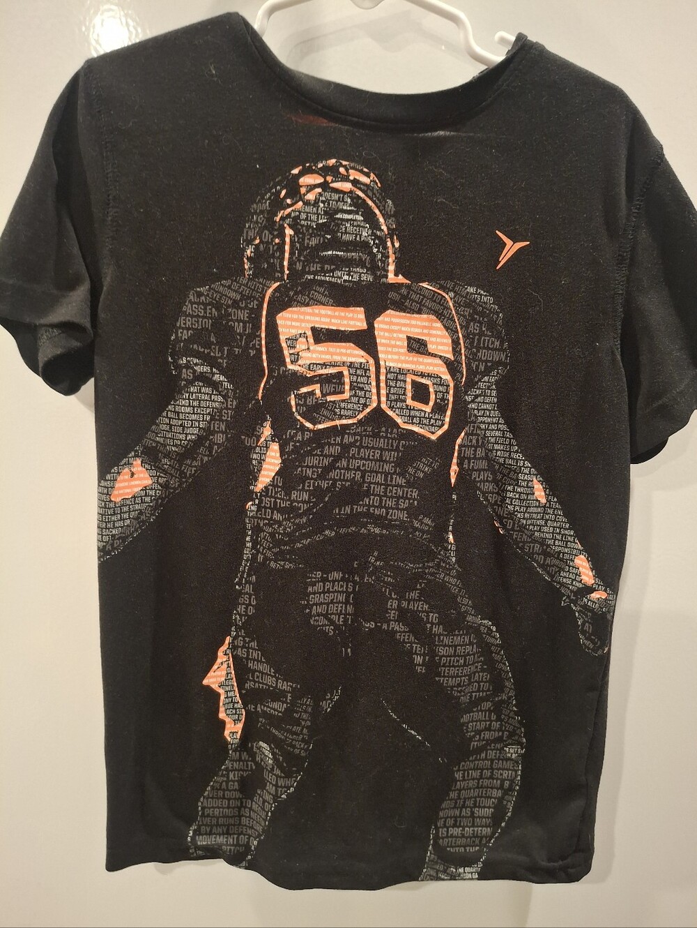 Black and Orange Graphic Football Tee -boy's Shirt